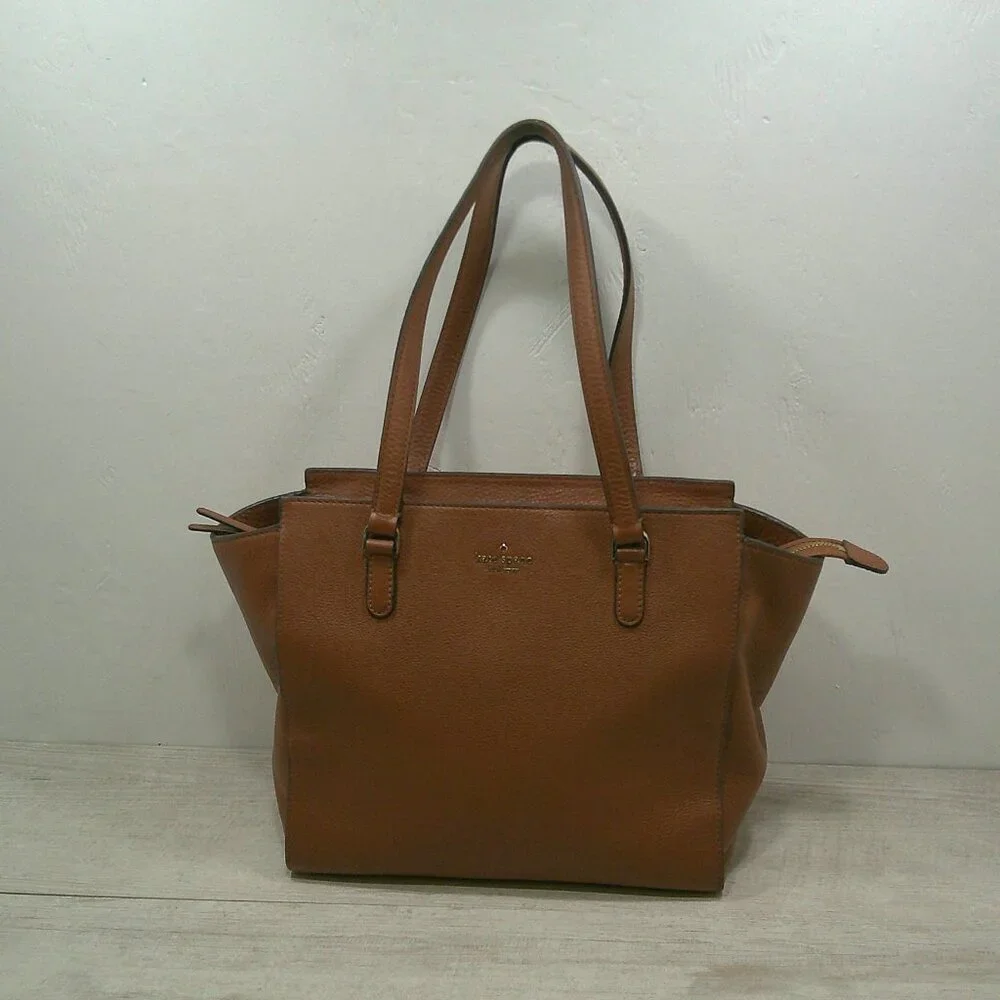 Kate Spade Jackson Satchel Gingerbread Minimalist Leather Bag Purse Pocketbook